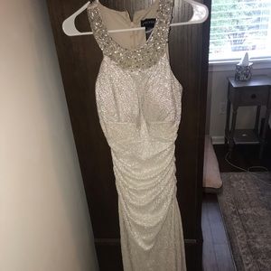 Floor Length Champagne Colored Dress
